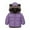Purple, variant on lnmuld Kids Jacket Reversible Girls Hooded Jacket with Bear Ears Winter Warm Thickened Padded Coat Long Sleeve Outwear for Cold Weather Solid Color Size:3-4 Years