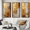 thumbnail image 1 of Designart "Togetherness in Vintage Gold II" Abstract Painting Framed Wall Art Set Of 3 - Gold Modern Frame Gallery Wall Set For Home Decor, 1 of 6