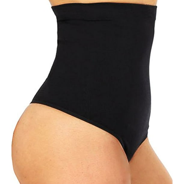 High Waist Cincher Trainer Panties Body Shaper Underwear Tummy Control Thong  Shapewear Girdles Slimmer Seamless (Black, Medium-Large) 