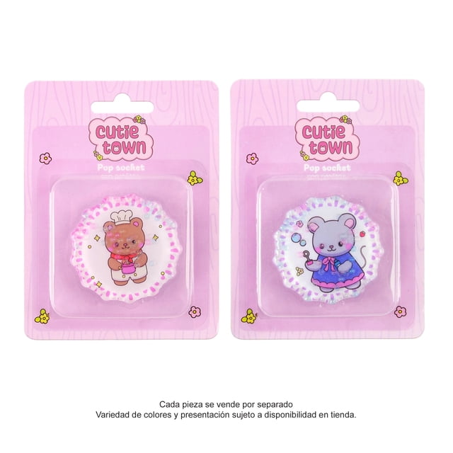 Pop Socket con Perlitas Prichos de Plástico y Adhesivo Varios Modelos 1 Pieza