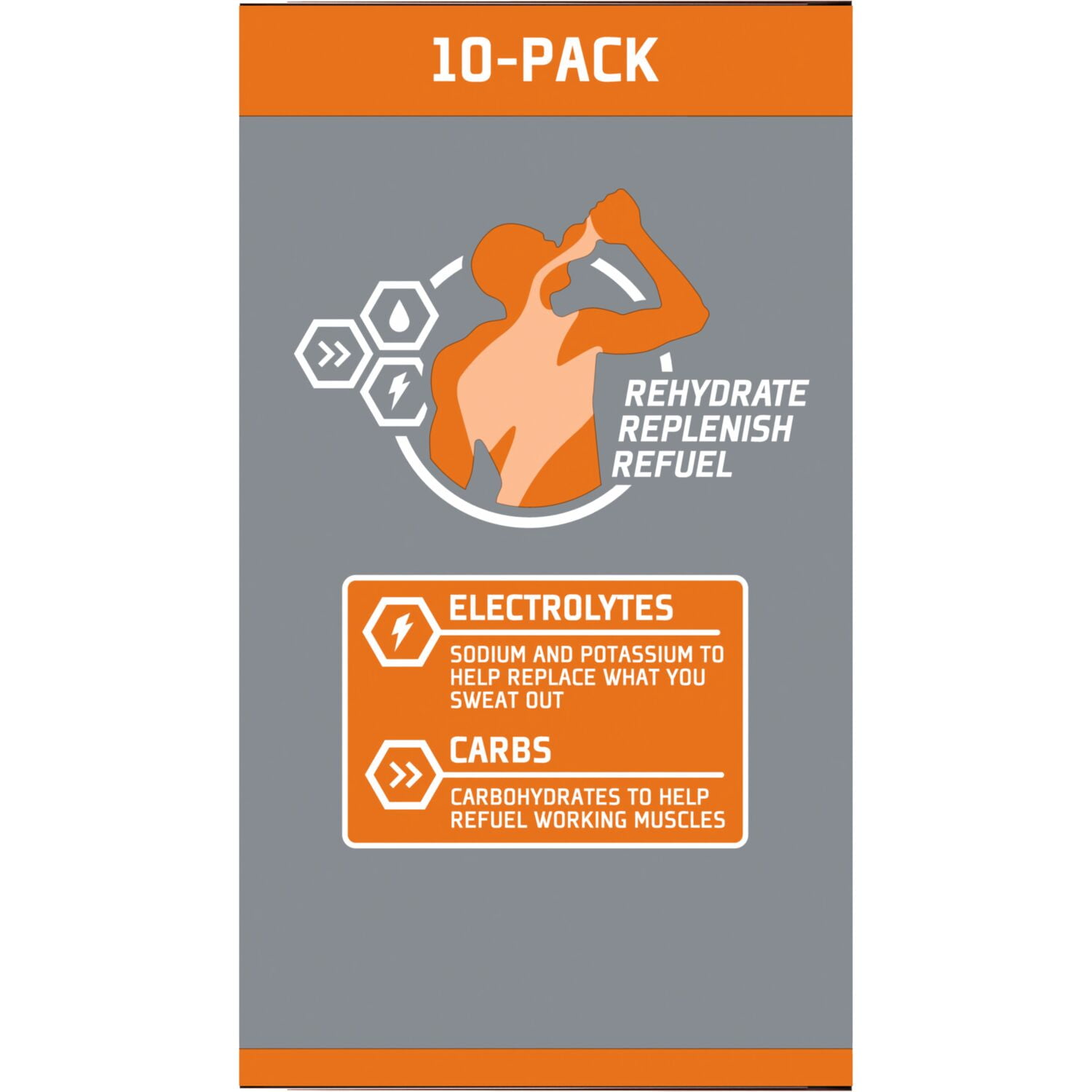Gatorade Thirst Quencher Orange Sports Drink Mix Powder, 1.23oz, 10 Count Packets