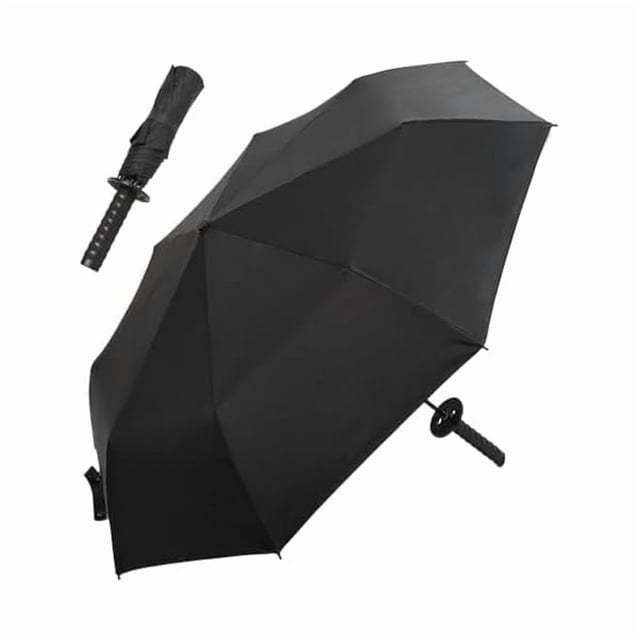wonima02 Katana Umbrella, Foldable Japanese Sword Umbrella, Sun Protection Windproof Samurai Umbrella, Compact Umbrellas for Adults Cosplay