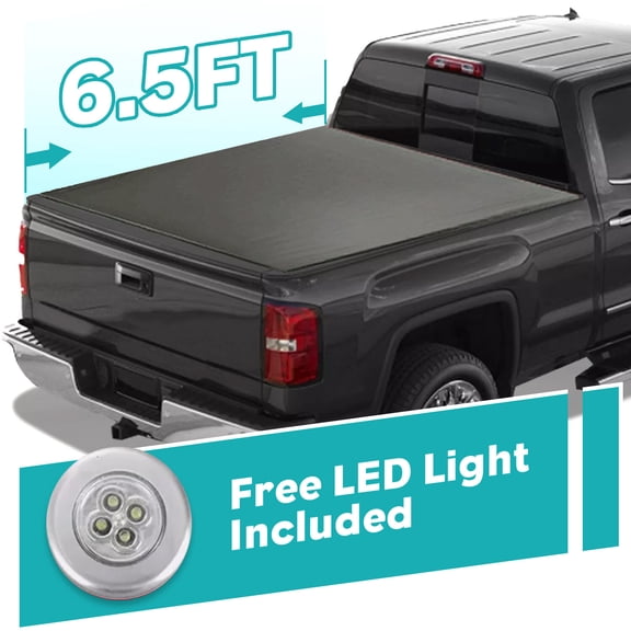 6.5 FT Bed Tonneau Cover Soft For 2007 2008-2014 GMC Sierra Chevy Silverado 1500