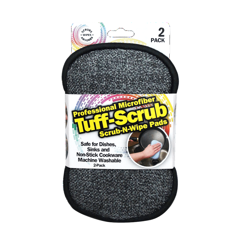 TuffScrub Microfiber 2 'n' 1 Sponge Pads, 2 count