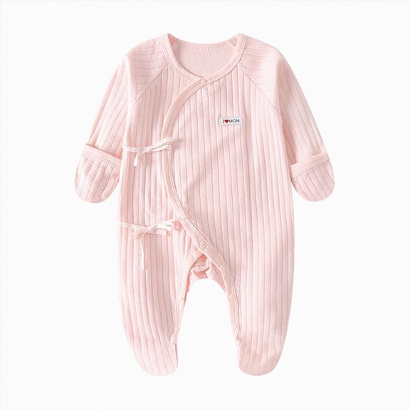 CAUYDY Baby Boy Going Home Outfit Newborn 3 6 9 12 18 24 Months Preemie Girls Romper Infant Long Sleeve Sleepers Fall Winter Pajamas Clothes Sizes 1-3 Months,Pink