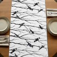 thumbnail image 5 of Table Runners 72 Inches Long Dress Scarves, Black Branches Birds Farmhouse Kitchen Table Runner, Coffee Tablerunners, Modern Abstract Forest Silhouettes 16x72 Inch, 5 of 9