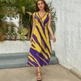 thumbnail image 3 of Purple And Gold Tailgate Swag - Claw Marks Dress Summer Street Style Bohemia Long Dresses Female Sleeveless Printed Maxi Dress, 3 of 9