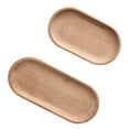 thumbnail image 2 of 2pcs Oval Solid Wood Creative Tray Fruits Dish Decorative Plates Tea Serving Trays for Pastry Bread (Small Size+Large Size), 2 of 7