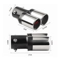 thumbnail image 3 of Tubo De Escape De Coche Silenciador Puntas De Acero Inoxidable Plata Negro, 3 of 3