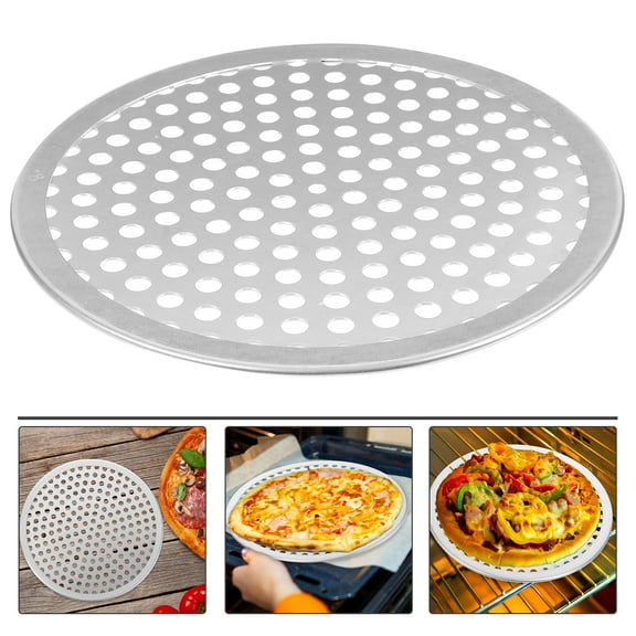 BESTONZON 1Pc Heavy Duty Aluminum Alloy Pizza Pan with Holes Nonstick Round Baking Plate