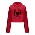 thumbnail image 3 of qucoqpe Valentine's Day Women's Sweatshirt Fashion Love Heart Printed Crewneck Shirt Tops Casual Long Sleeve Adjustable Drawstring Hoodies, 3 of 5