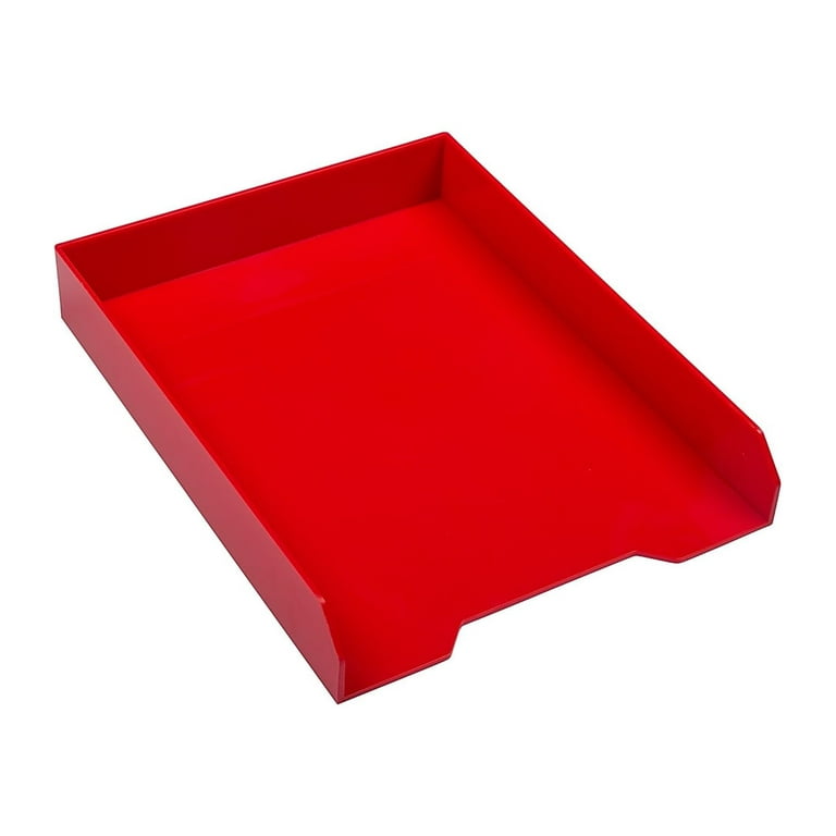 JAM PAPER Bandejas de papel apilables, color rojo, bandeja organizadora de  documentos de escritorio, cartas y archivos, 2 unidades