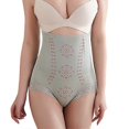 thumbnail image 1 of Bragas de cintura alta para mujer, ropa interior moldeadora sin costuras, bragas fuertes para vientre plano, calzoncillos bóxer adelgazantes posparto, ML (40-60 kg), verde, 1 of 5