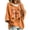 Orange, variant on Arlun Women's Fall for Jesus He Never Leaves Hoodies Drop Shoulder 3/4 Sleeve Hooded Sweatshirt Vintage Plaid Pumpkin Maple Leaf Print Casual Loose Pullovers Orange XL