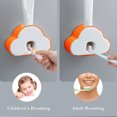 thumbnail image 5 of Automatic Toothpaste Dispenser for Bathroom - Hands-Free Toothpaste Squeezer with 2 Output Modes (Adult/Child), Holds Toothbrushes - White/Gray/Blue/Yellow - 6.3x3.94x2.56in - Plastic Wall Mount, 5 of 6