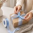 thumbnail image 4 of 3 Inch Wide Sheer Satin Ribbon Roll For Gift Wrapping, Decorative Fabric Ribbon For Bouquet Arrangement, Polyester Craft Ribbon For Wedding Centerpieces, Bow Making Supply For Floral Home Decor, 4 of 6