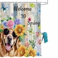 thumbnail image 2 of Shower Curtain for Bathroom Welcome to Spring Words Waterproof Bath Curtains Shower Curtains with Hooks,Farm Cute Dog Flowers Bathroom Curtain Privacy Drapes for Bathtubs Toilet 36x72in, 2 of 9