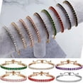 thumbnail image 2 of GKNET Fashion Adjustable Alloy Bracelets Rhinestone Zircon Delicate Jewelry Bracelets-Black, 2 of 9
