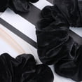 thumbnail image 3 of CHUNTIAN Extra Large Scrunchies for Women's Thick Hair, Premium Velvet Soft Jumbo Scrunchy, XL 6 inch Big Elastic Band Hair Accessories, 4 Pack, Black, 3 of 7