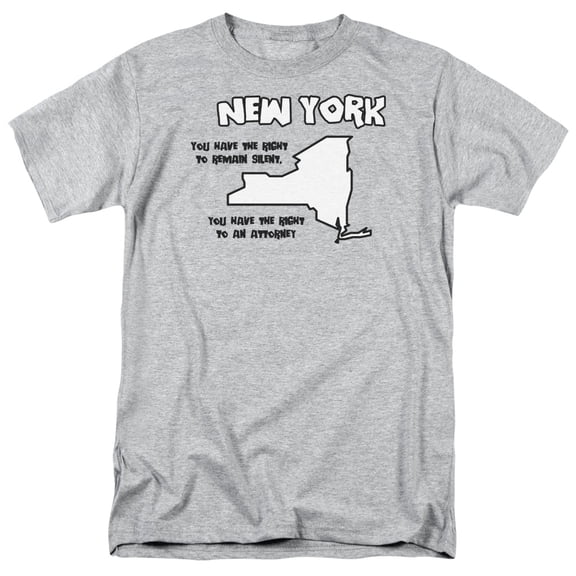 new york you have the rigth to remain silentfunny state saying adult t-shirt