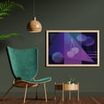 thumbnail image 2 of Synthwave Wall Art with Frame, Modern Design Illustration of Geometric Shapes Dots and Cherry, Printed Fabric Poster for Bathroom Living Room, 35" x 23", Violet Indigo and Lavender, by Ambesonne, 2 of 2