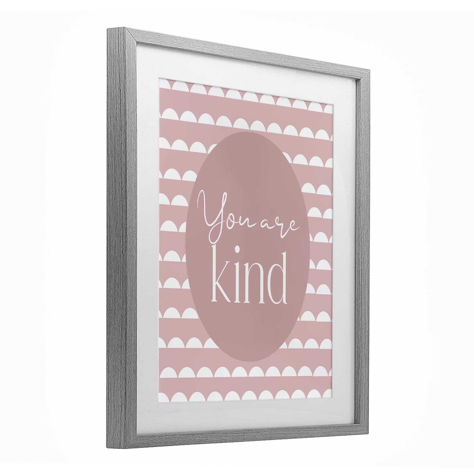 Stupell Industries You Are Kind Blush Pink Gray Framed Print Under Glass, design by Christine Simpson Art