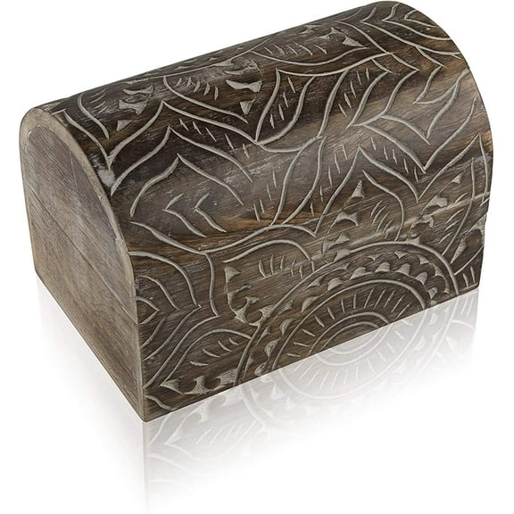 Great Birthday Gift Ideas Handmade Decorative Wooden Jewelry Box Treasure Box Jewelry Organizer Keepsake Box Treasure Chest Trinket Holder Lock Box Watch Box 9 x 6 Inch Great Gift Ideas