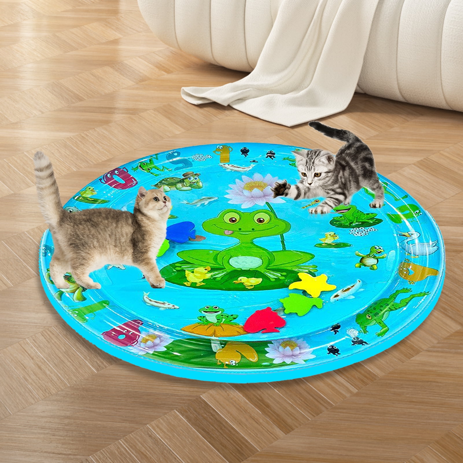 Frogued Cat Play Mat Thickened Water Sensor Pet Play Mat Water Sensing Cooling Mat Toy Interactive Pet Water Sensor Pad (Type A)