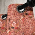thumbnail image 3 of Ambesonne Peach Grommet Curtain, Floral Vibrant Drawing, 50" x 96", Peach Orange Black, 3 of 6