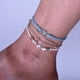 thumbnail image 3 of Tobillera boho cadena de plata con colgante de tortuga y cuentas turquesa para mujeres y niñas, 3 of 5