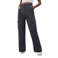 thumbnail image 1 of Pantalones ajustados Gibobby de cintura alta para mujer estilo Retro americano negro XL, 1 of 4