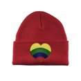 thumbnail image 1 of Gravity Threads Rainbow Heart Patch Cuffed Beanie - Red, 1 of 2