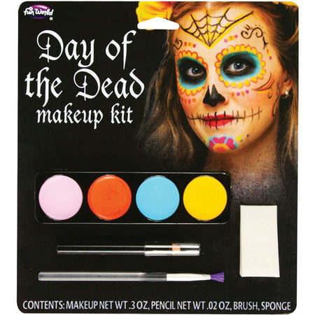 Morris Costumes Complete Outfit Day Of The Dead Makeup Kit Female, Style FW5618F