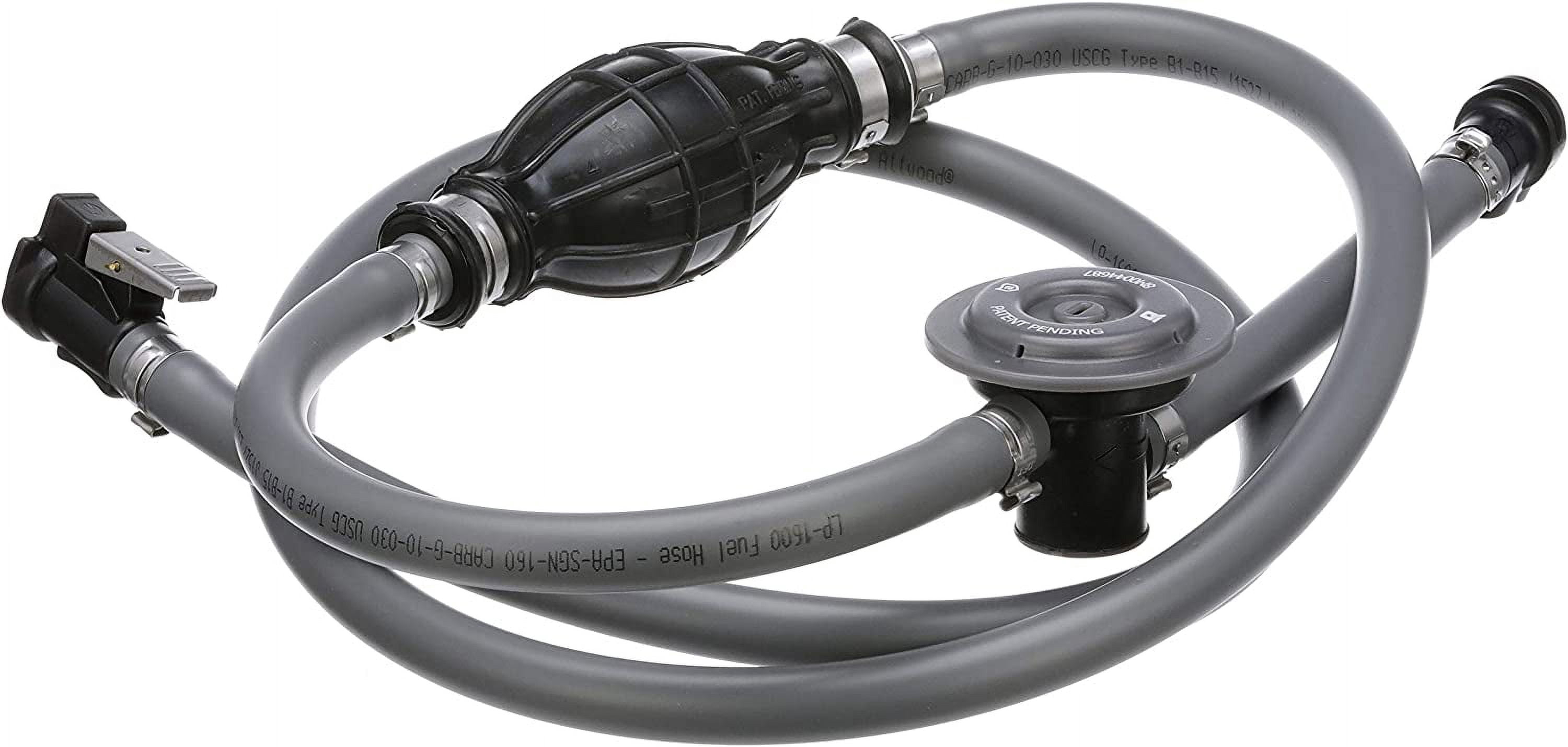 Attwood Fuel Line Hose Kit with Fuel Demand Valve and Sprayless Connector, 3/8" x 6\'