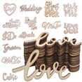 thumbnail image 2 of Rebanadas de madera para Decoración de mesa, letras de amor, boda Just Married Mr Mrs, fiesta de feliz cumpleaños, manualidades de álbum de recortes DIY, 15 piezas, 2 of 4