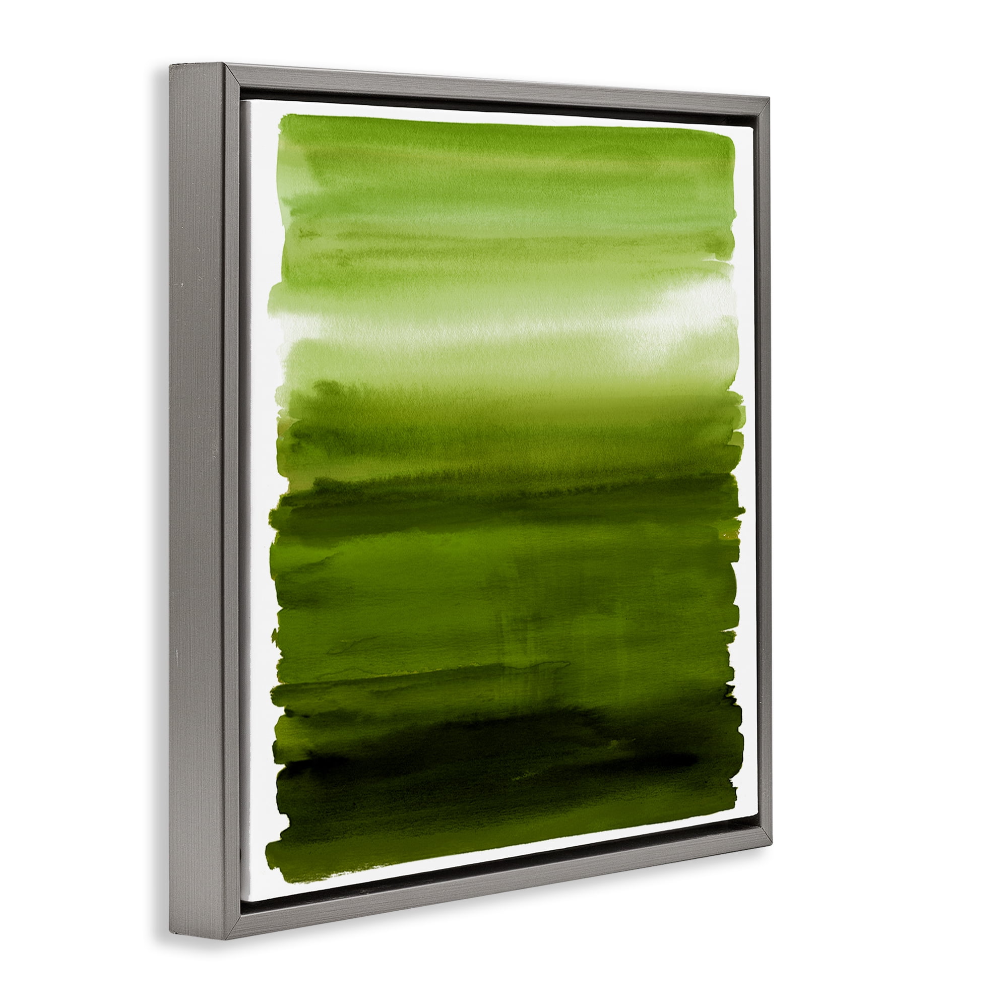 Stupell Industries Earthy Green Ombre Gray Framed Floater Canvas Wall Art, design by Allie Corbin