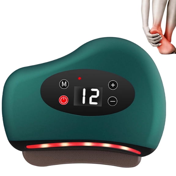 Heated Muscle Scraper for Feet, 12 Intensity Levels with Red Light Therapy, Cordless Massage Tool for Plantar Fasciitis & Muscle Tension