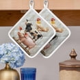 thumbnail image 2 of Pig Cow Chicken Pot Holders for Kitchen Heatproof Potholder, 5 Pack Retro Country Farm Animal Oil Painting Hot Pads Multipurpose Oven Pads Cloth Potholders Trivet for Cooking Baking, 2 of 8