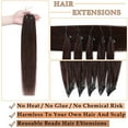 thumbnail image 4 of MY-LADY 50strands/set 100% Remy Human Hair Micror Loop Extensions Natural Hair MicroBead Pre Bonded Micro Link Real Hairpiece without Glue 18inch #02 Dark Brown, 4 of 8