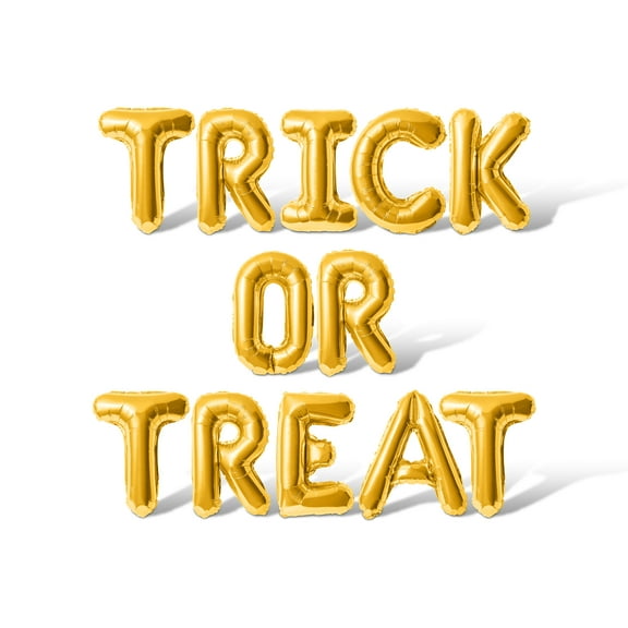 Letter Balloons - TRICK OR TREAT 16" Inch Alphabet Letters Foil Mylar Balloon Halloween Party Banner (Gold)
