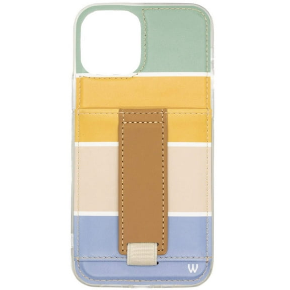 Walli Cases Neutral Stripe Phone Case for iPhone 11 Pro Max with Wallet, Kickstand & Finger Strap