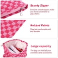 thumbnail image 5 of ZLFSRQ Bolsa de maquillaje a cuadros para mujer, bolsa de cosméticos grande, bolsa de aseo de viaje, bolsa de maquillaje para bolso, bolsa de almacenamiento con cremallera rosa, organizador lindo, peq, 5 of 5