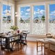 thumbnail image 3 of Cortinas Jinchan Floral de Lino para Cocina 66x61 cm Azul Beige 2 Paneles, 3 of 9