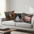 thumbnail image 1 of Funda de almohada multicolor imitada para bordar • 45x45cm • Gatitos estilo campo • Poliéster • Decoración del hogar, 1 of 6