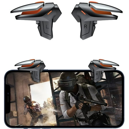 PUBG Game Controller Trigger, [1 Pair] New Version Smart Phone Game Controller Gamepad Large Thickness, Sensitive Aim & Shoot PUBG Triggers for iOS/Android-Black.