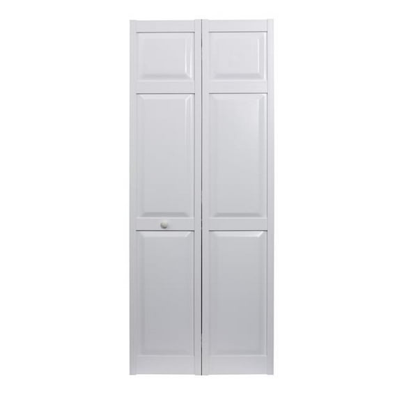 Spectrum SEAPP30 30 x 80 in. Seabrooke PVC Raised Panel Bifold Door, White