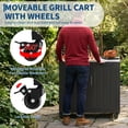 thumbnail image 5 of Grill Table, Outdoor Grill Cart with Storage Cabinet, Movable Outdoor BBQ Grilling Table, Made Entirely of Stainless Steel, Outdoor Grilling Station for Kitchen Prep, Lawn & Garden, 5 of 7