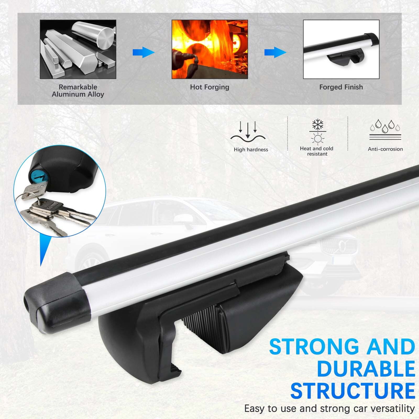 For Subaru Outback 10-14 Car Roof Rack Cross Bars Luggage Cargo Carrier W/ Lock