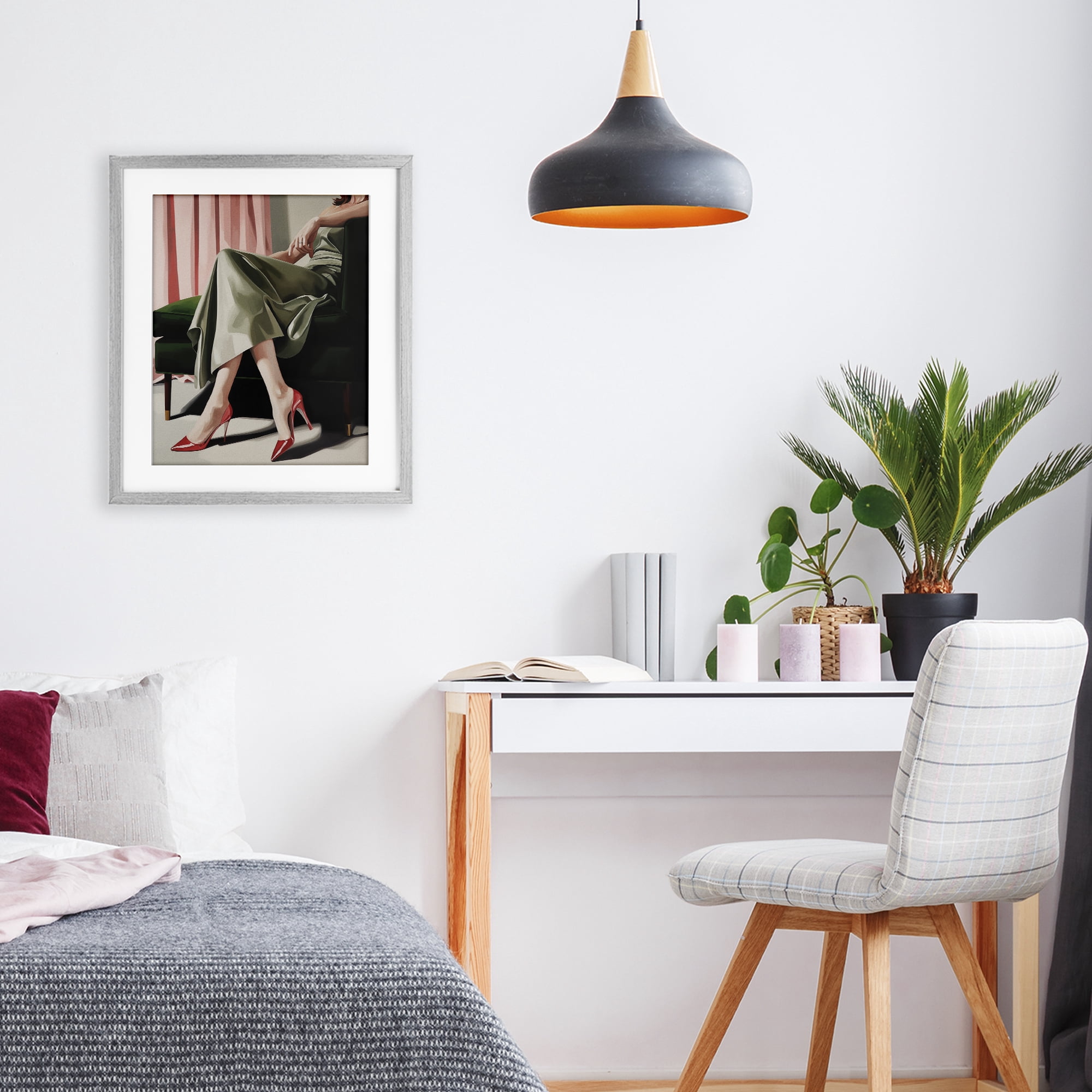 Stupell Industries Waiting For The Guests Gray Framed Print Under Glass, design by Andreas Magnusson