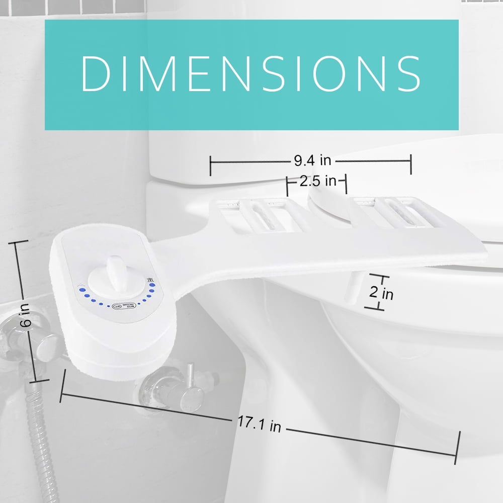 Deco Essentials Non-Electric Single Nozzle Toilet Seat Bidet for Standard 15/16" - 2-Pack Bundle